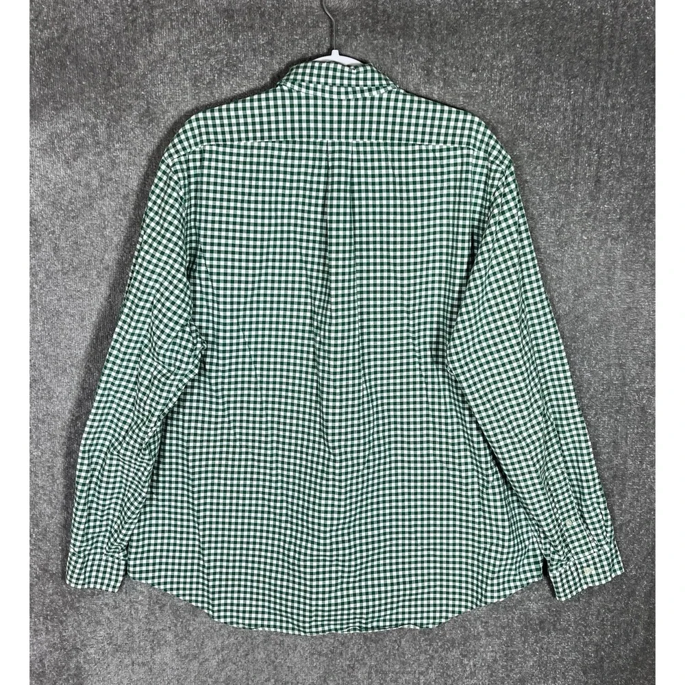 Ralph Lauren Button Down Shirt Mens Sz‎ XXL Green White Check Cotton Long Sleeve